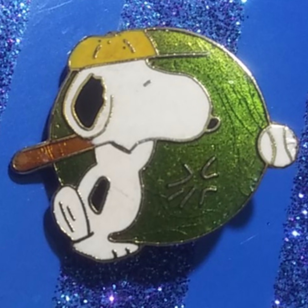 Avida Snoopy Pin--Batter Up!!!  Vintage